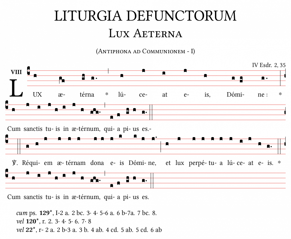 Lux Aeterna (Antiphona Ad Communionem) - Gregorianum.org